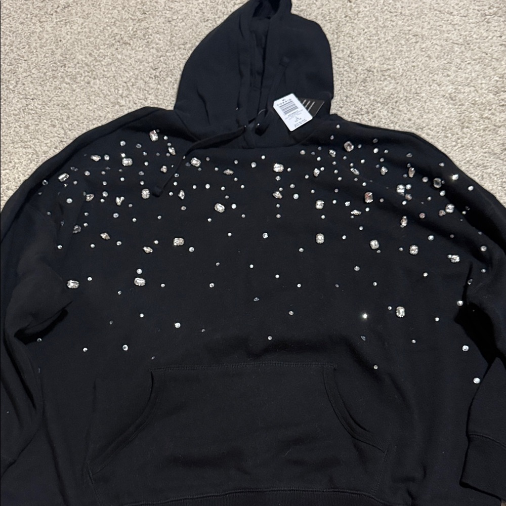 Torrid Black Hoodie with Rhinestone Accents